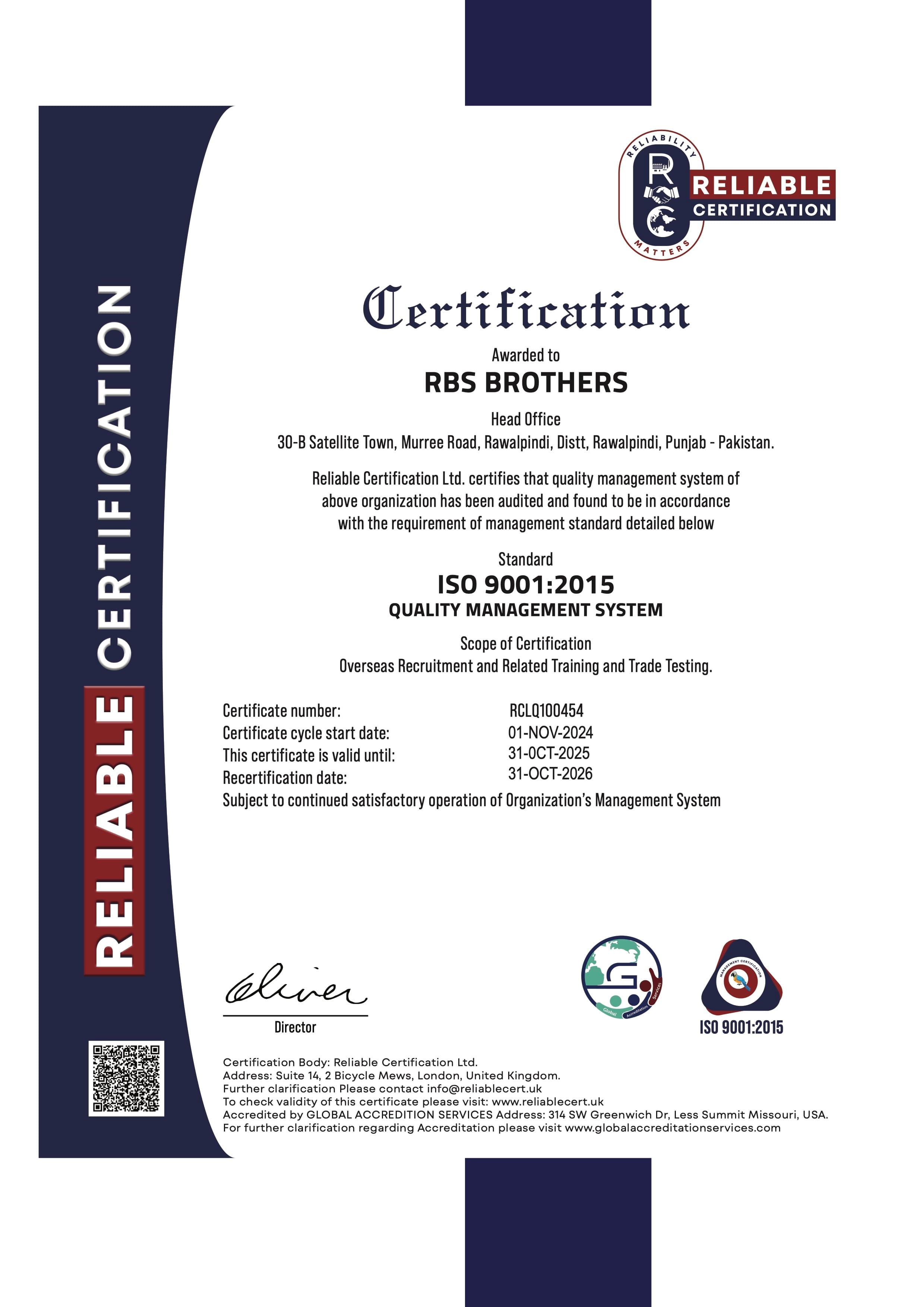 ISO 9001:2015 Quality Management System